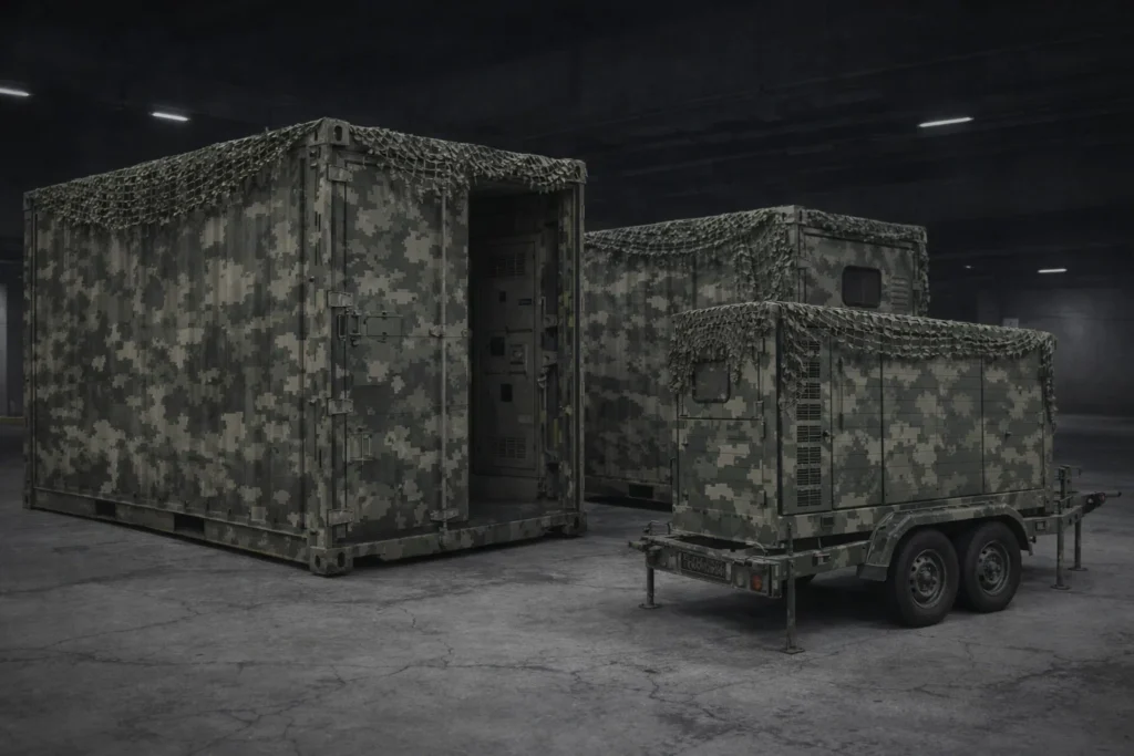 military energy storage system mobile BESS for military silent power for bases containerized energy storage military trailer energy storage military