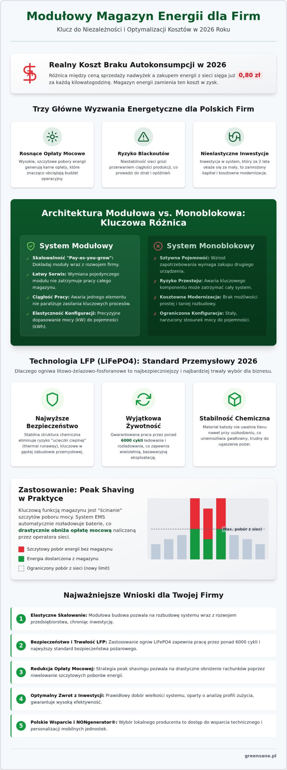 Modułowy magazyn energii dla firm: Kompletny przewodnik po systemach LFP (2026)