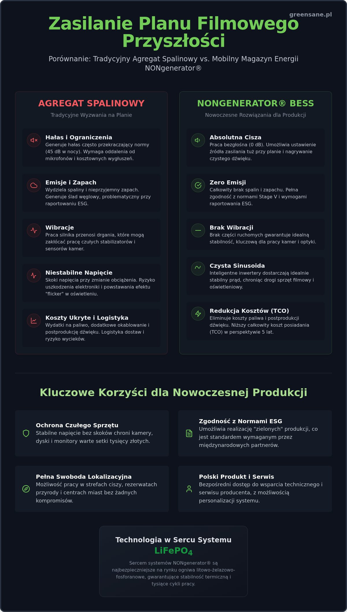 Zasilanie planu filmowego bez agregatu: Case study i przewodnik NONgenerator® 2026