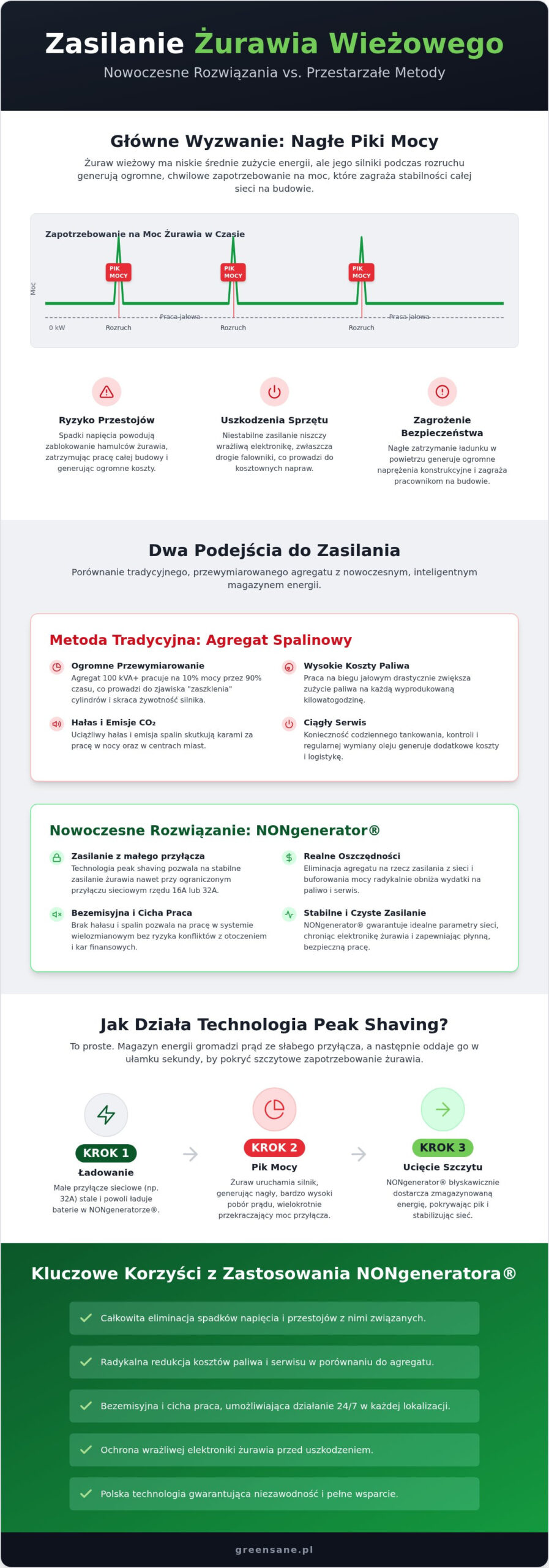 Zasilanie żurawia wieżowego: 5 mitów o zasilaniu placu budowy w 2026 roku